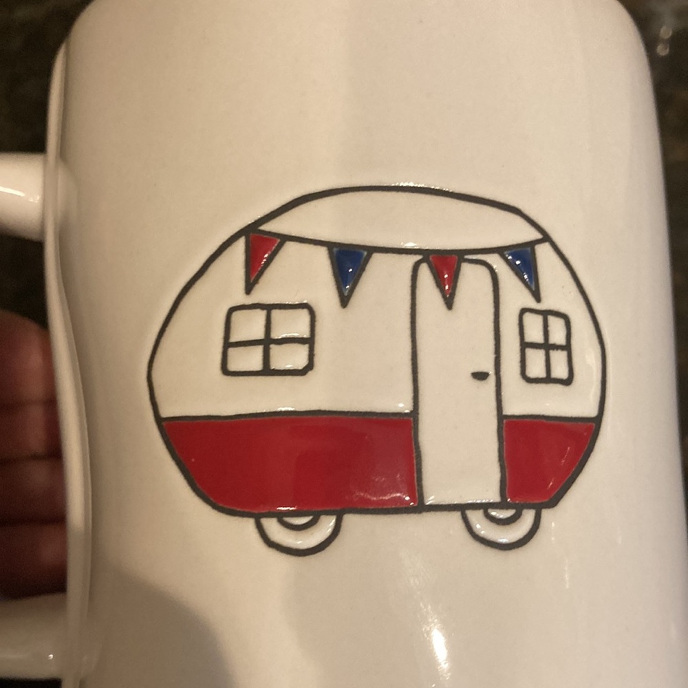 New Rae Dunn USA Trailer Camping Mug Double Sided. - Picture 3 of 5